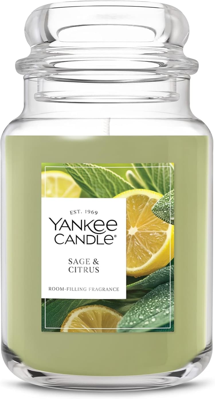Yankee Candle Sage & Citrus Scented Candle, 22 oz Large Jar
