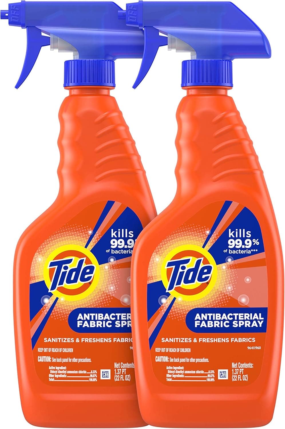 Tide Antibacterial Fabric Spray, 22 fl oz, 2 Count